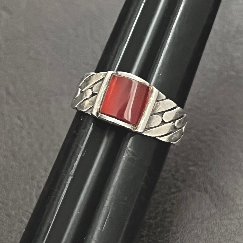 Vintage sterling silver carnelian ring Size 6.5